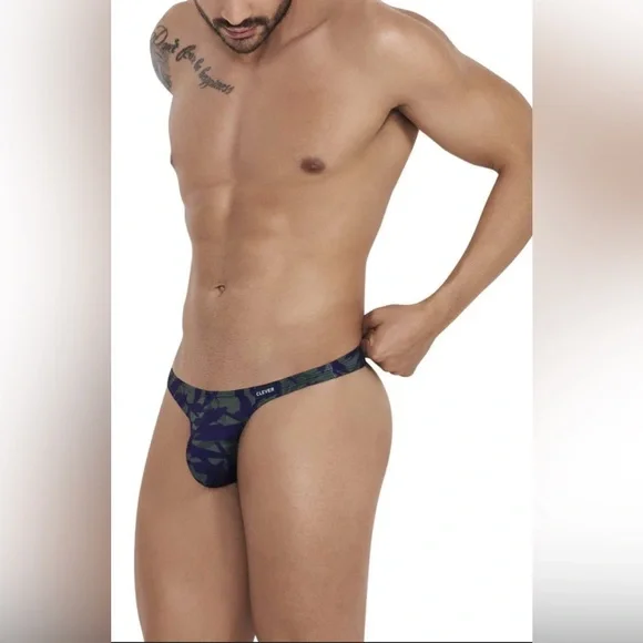 Clever Blue/Green Men’s Thong - Picture 4 of 9